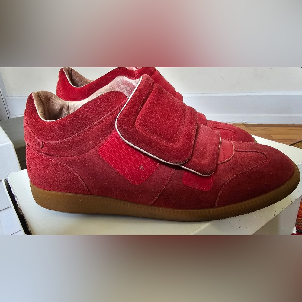 Red sneakers